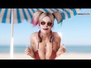 harley quinn - sex on the beach; tittyfuck; 3d sex porno hentai (by @shadylewds | @audiodude) [dc comics | batman | injustice 2]