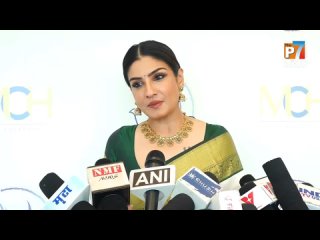 raveena tandon shows ultra gorgeous look in green saree at 48 years age   thep7news